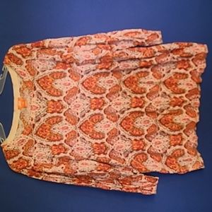 Vintage paisley crew orange lightweight sweater